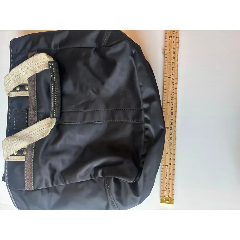 Coach Legacy Weekend Tote 19811 Black Nylon Leather Large Carryall Bag